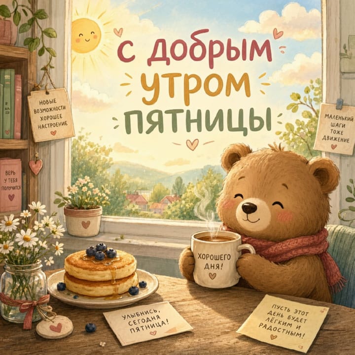 с добрым утром пятницы, открытка №77
