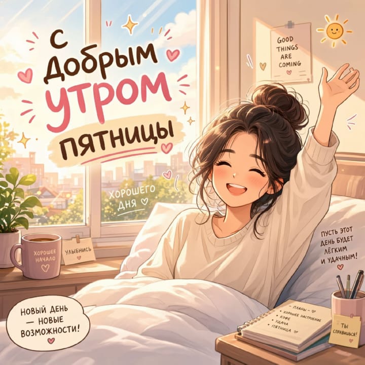 с добрым утром пятницы, открытка №78