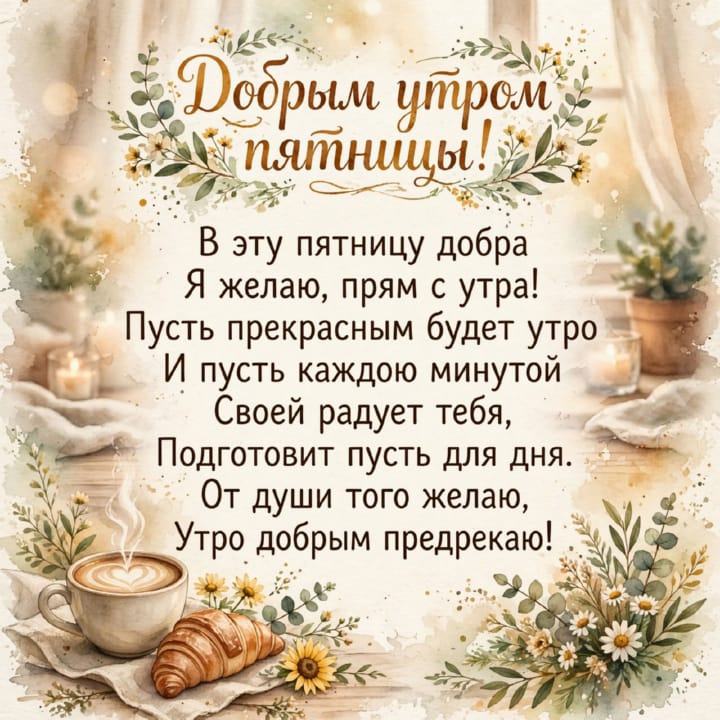 с добрым утром пятницы, открытка №87
