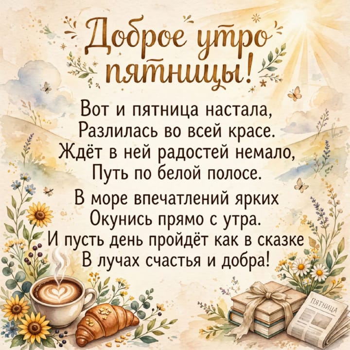 с добрым утром пятницы, открытка №92