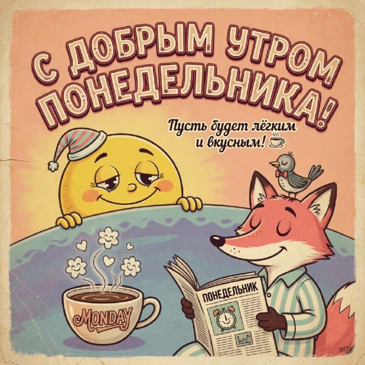 с добрым утром понедельника, открытка №13