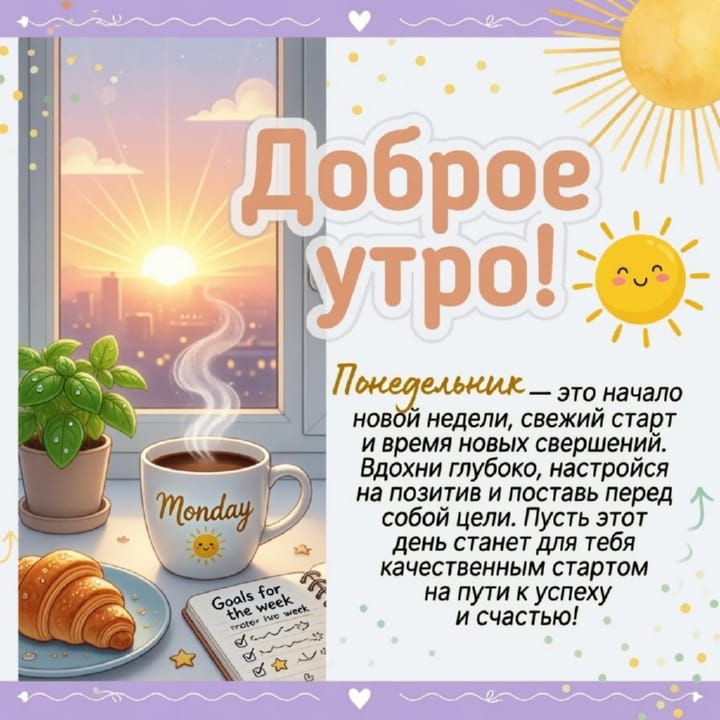 с добрым утром понедельника, открытка №14