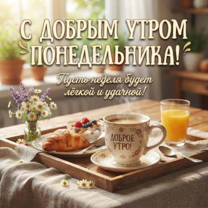 с добрым утром понедельника, открытка №2