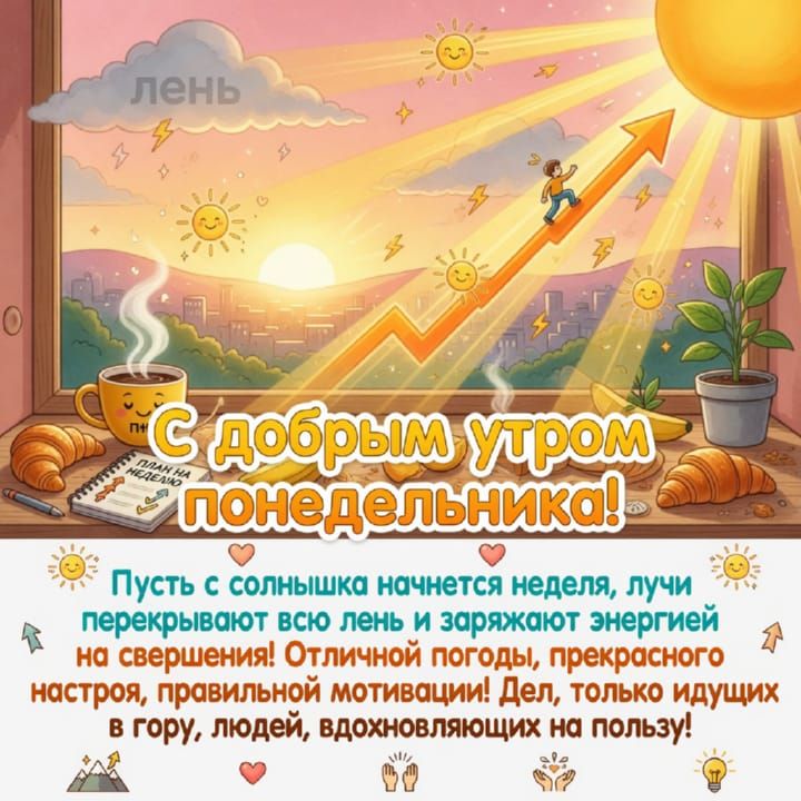 с добрым утром понедельника, открытка №20
