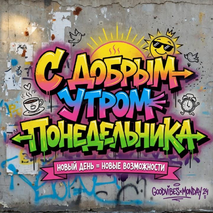 с добрым утром понедельника, открытка №22