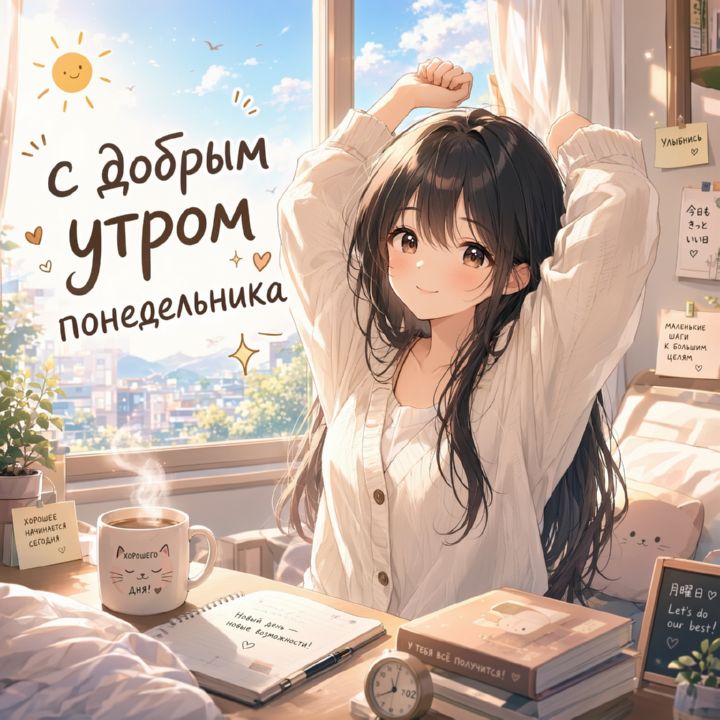 с добрым утром понедельника, открытка №24