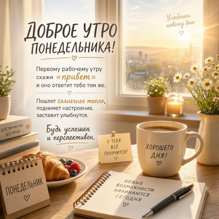 с добрым утром понедельника, открытка №28