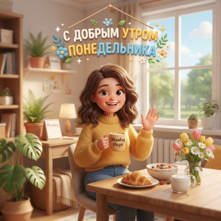 с добрым утром понедельника, открытка №29