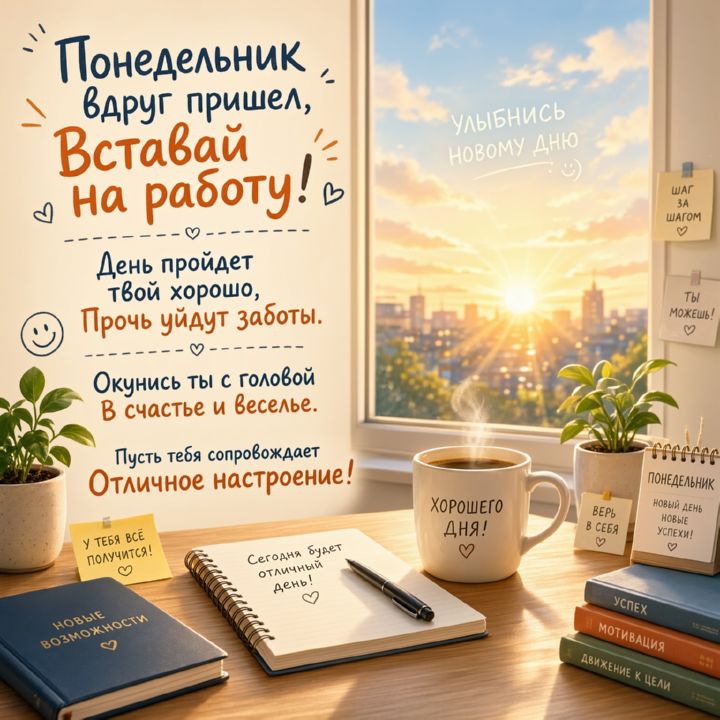 с добрым утром понедельника, открытка №3