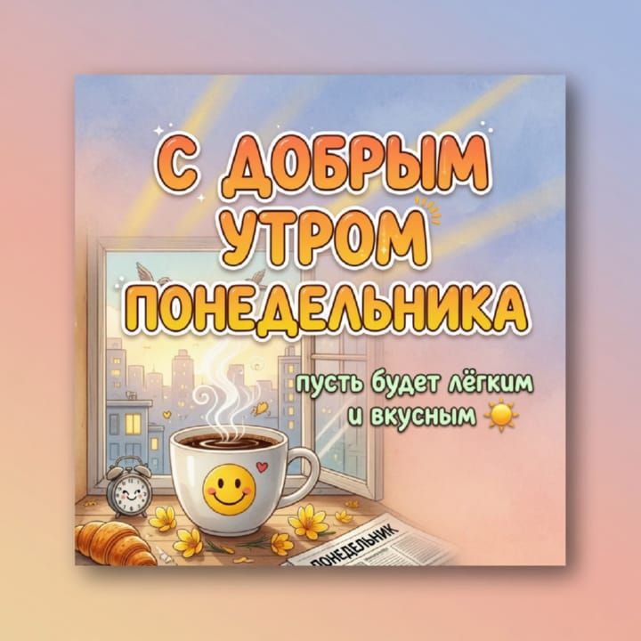с добрым утром понедельника, открытка №31