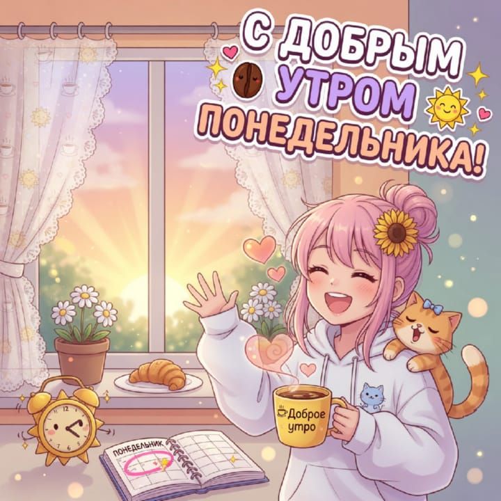 с добрым утром понедельника, открытка №33