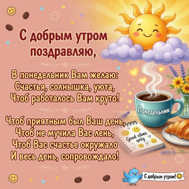 с добрым утром понедельника, открытка №35