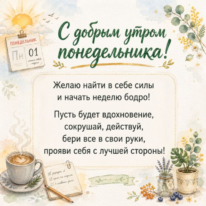 с добрым утром понедельника, открытка №39