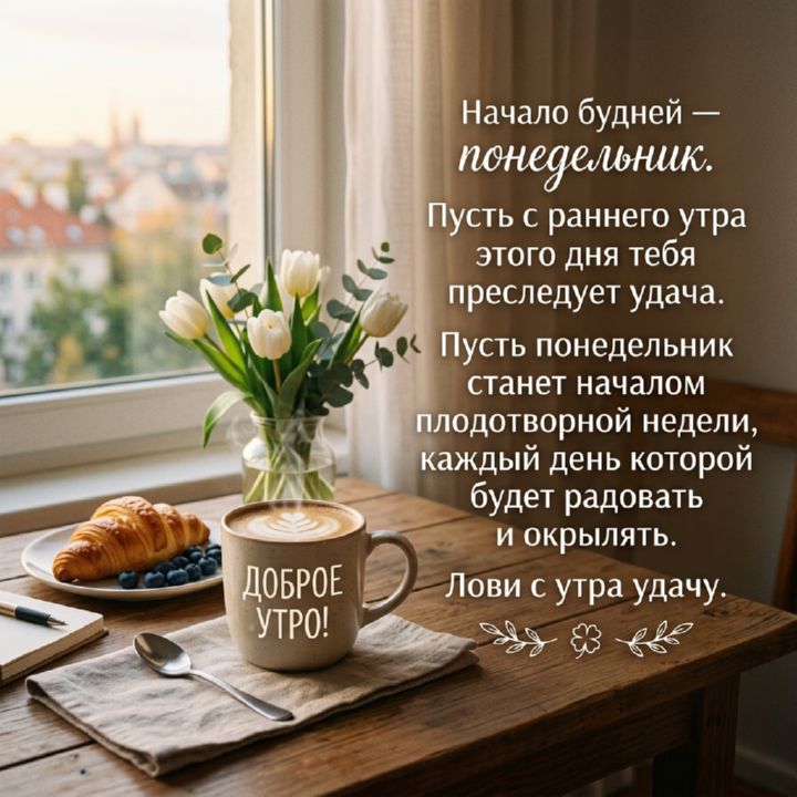 с добрым утром понедельника, открытка №42