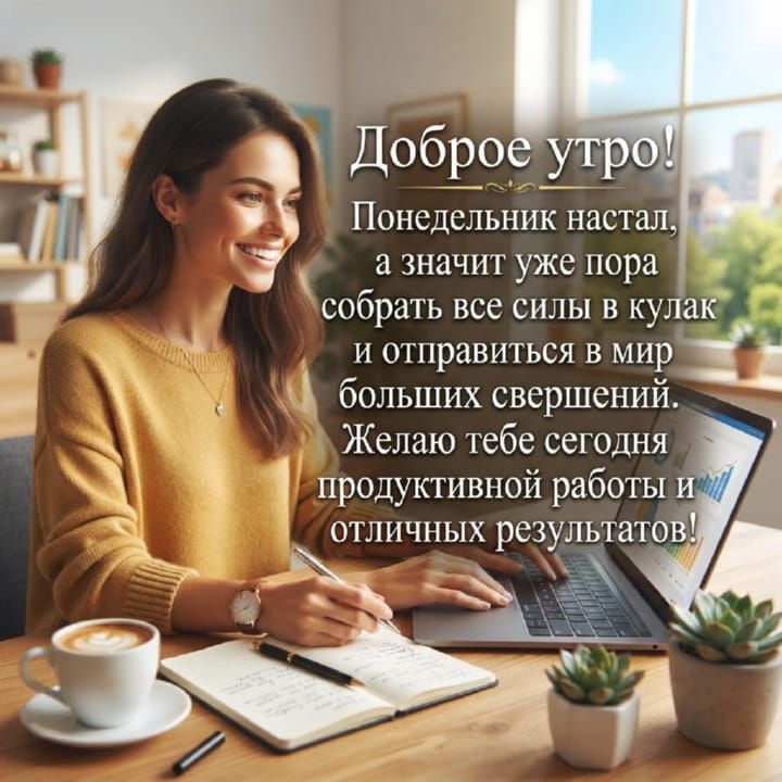 с добрым утром понедельника, открытка №43