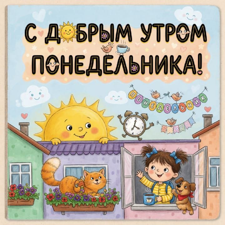 с добрым утром понедельника, открытка №44