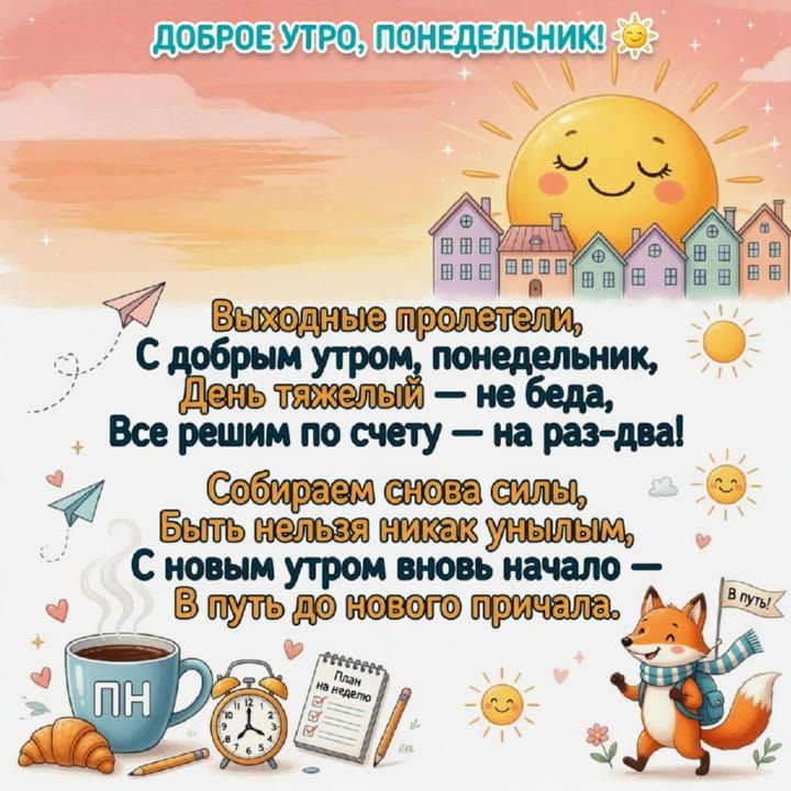 с добрым утром понедельника, открытка №49