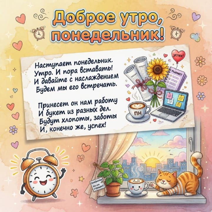 с добрым утром понедельника, открытка №6