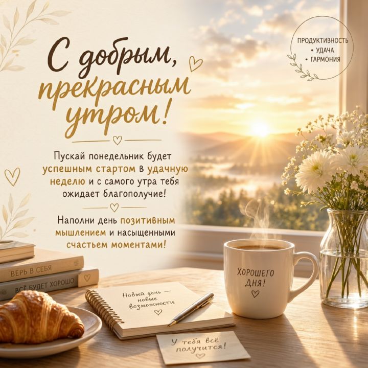 с добрым утром понедельника, открытка №62