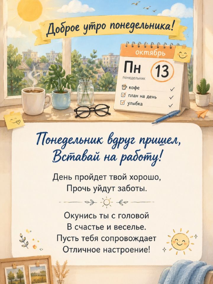 с добрым утром понедельника, открытка №65