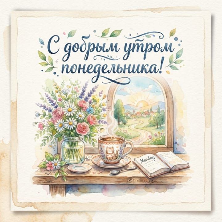 с добрым утром понедельника, открытка №7