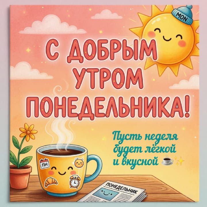 с добрым утром понедельника, открытка №75
