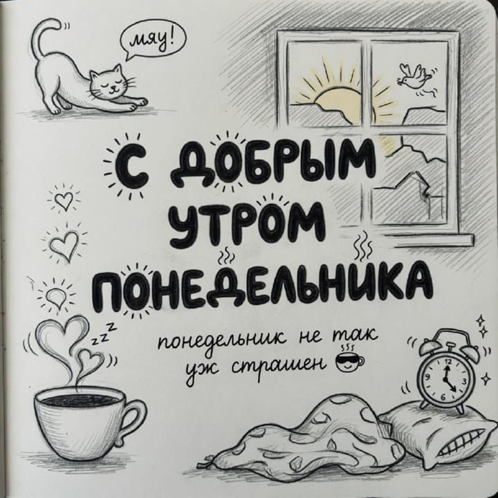 с добрым утром понедельника, открытка №77