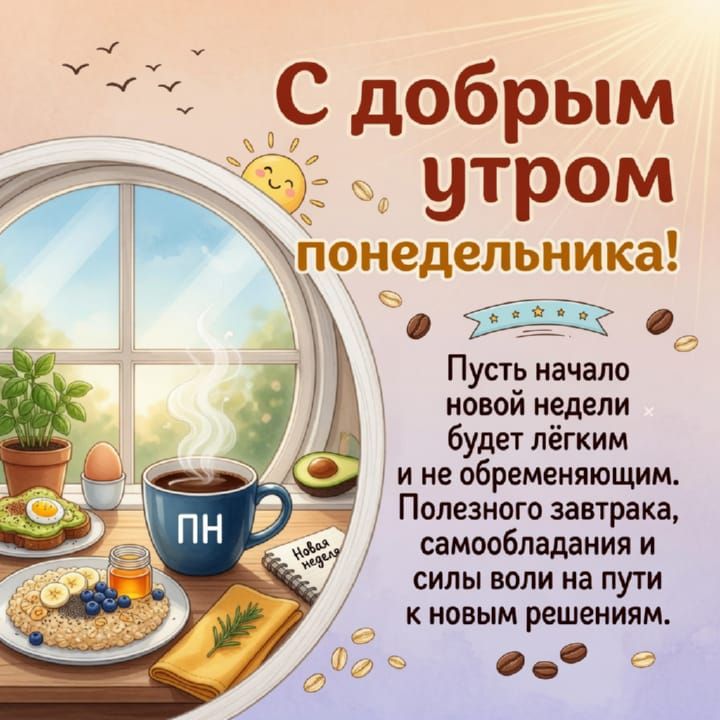 с добрым утром понедельника, открытка №8
