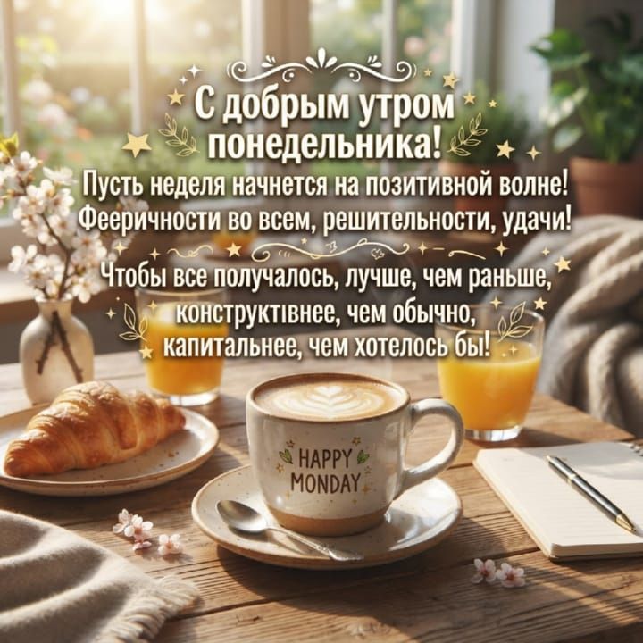 с добрым утром понедельника, открытка №83
