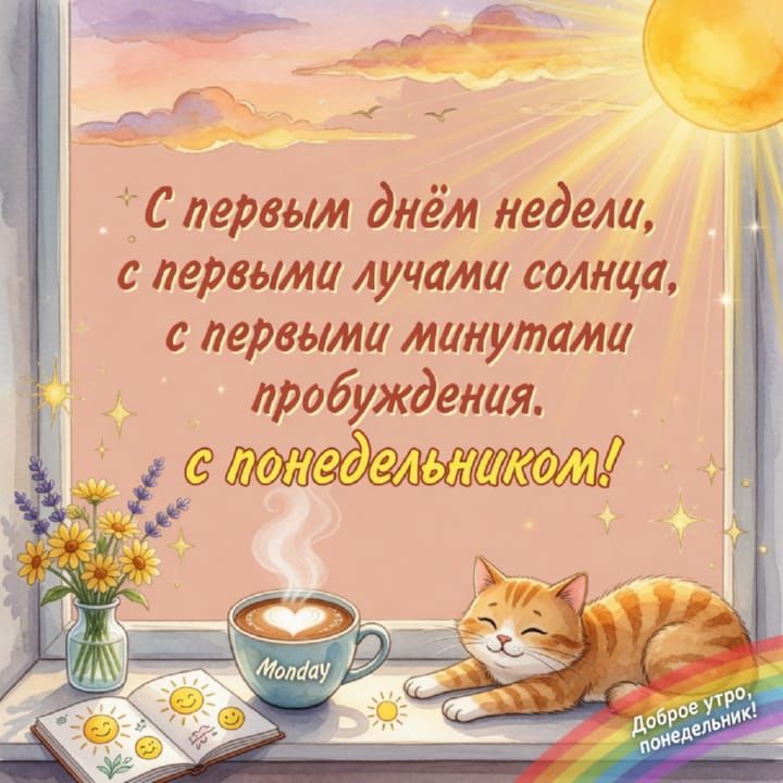 с добрым утром понедельника, открытка №88