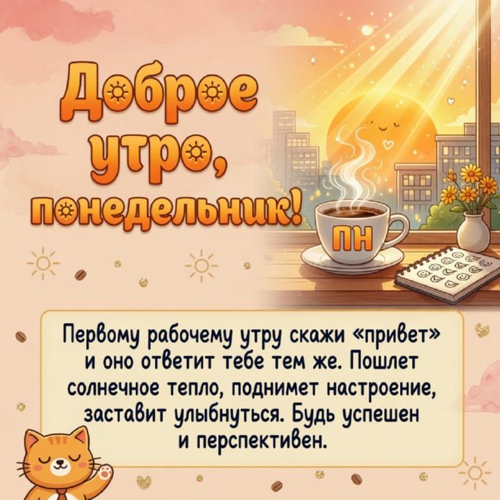 с добрым утром понедельника, открытка №89