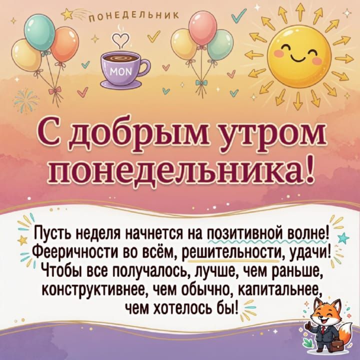 с добрым утром понедельника, открытка №9