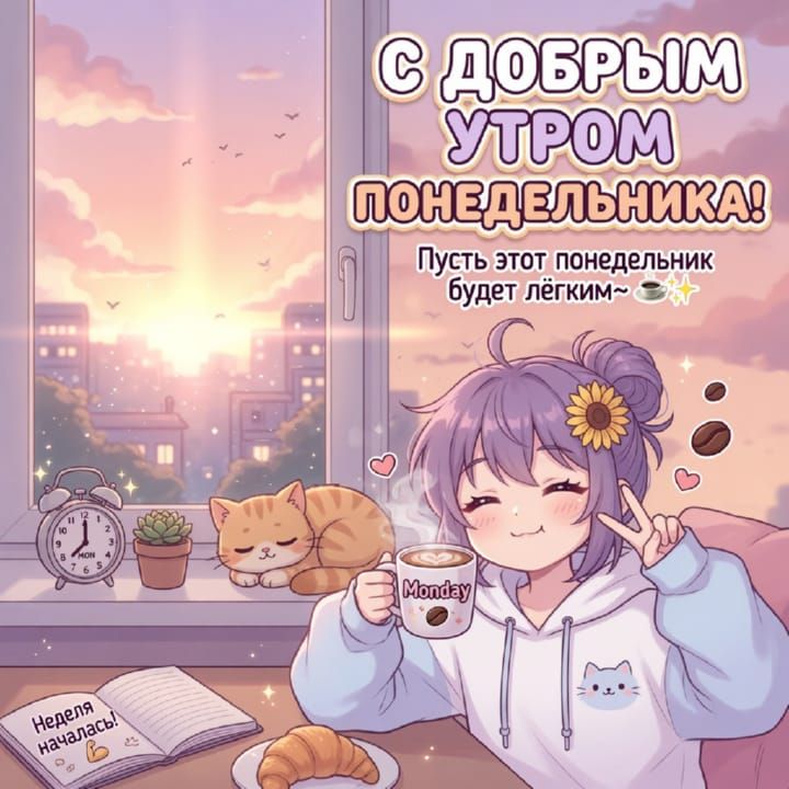 с добрым утром понедельника, открытка №90