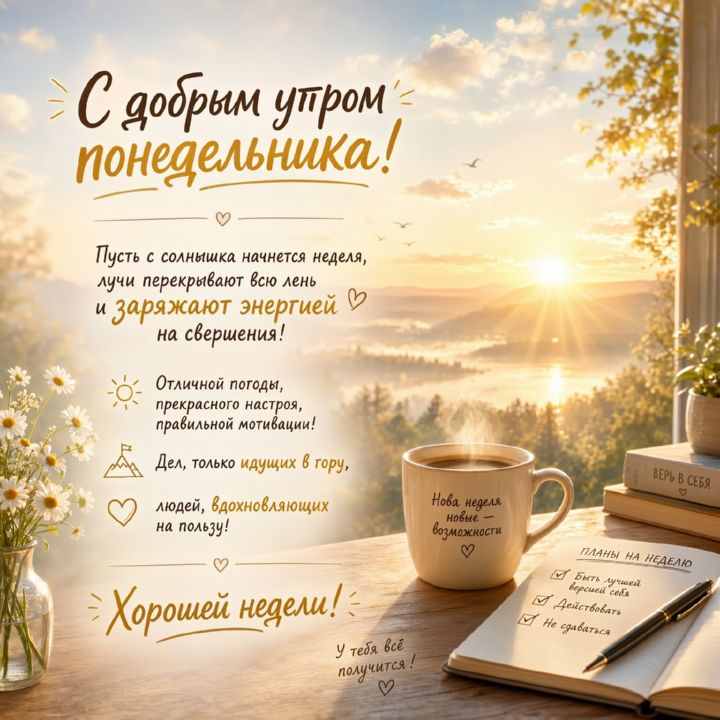 с добрым утром понедельника, открытка №94