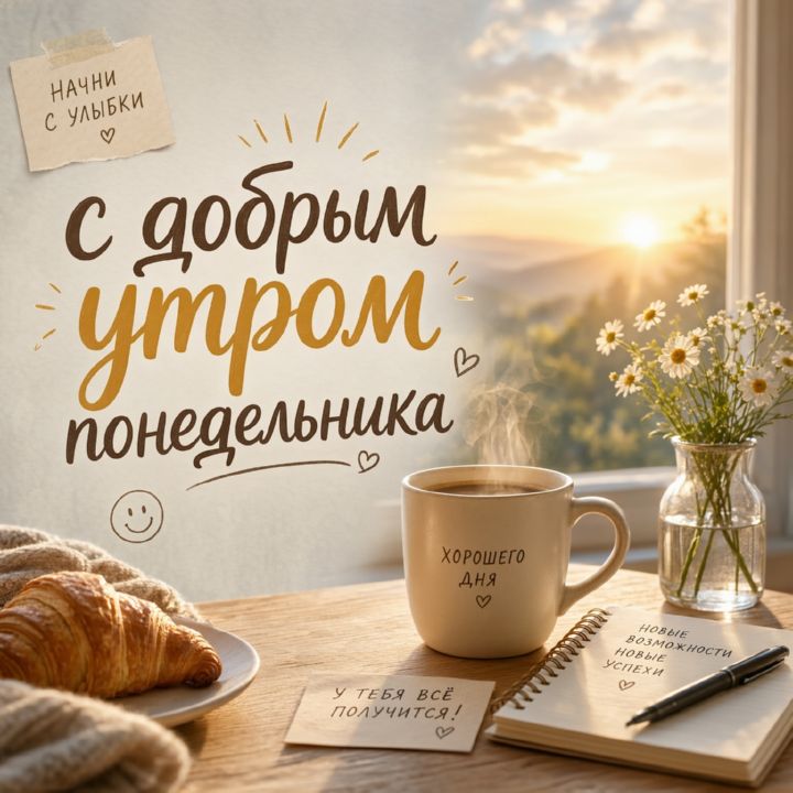 с добрым утром понедельника, открытка №96