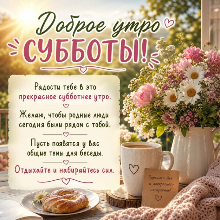 с добрым утром субботы, открытка №1