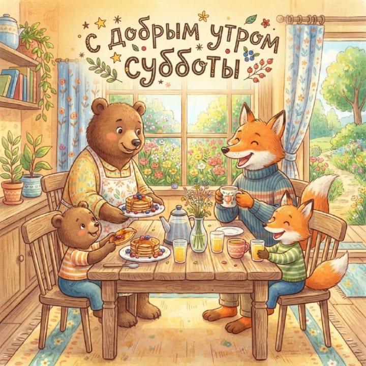 с добрым утром субботы, открытка №11