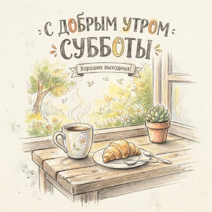 с добрым утром субботы, открытка №13