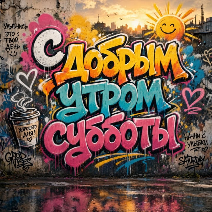 с добрым утром субботы, открытка №2