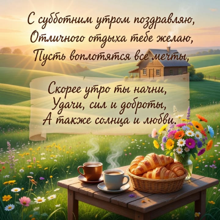 с добрым утром субботы, открытка №25