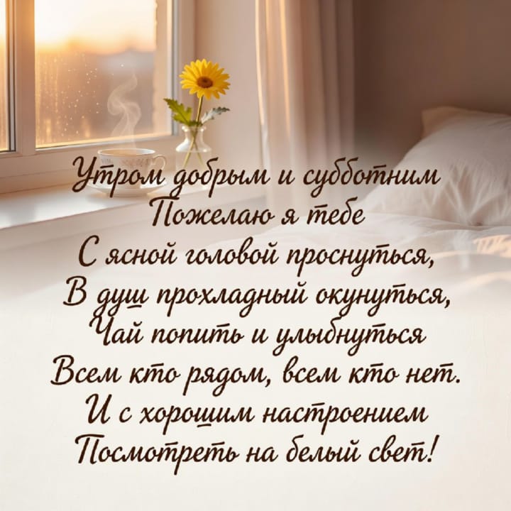с добрым утром субботы, открытка №26