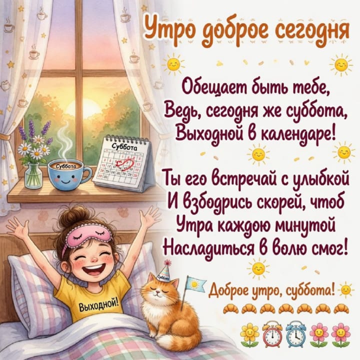 с добрым утром субботы, открытка №28