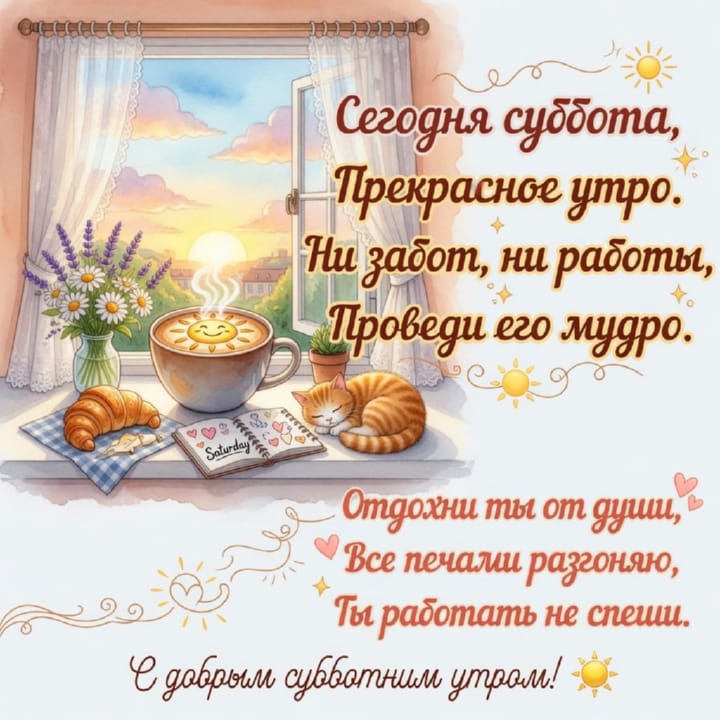 с добрым утром субботы, открытка №30