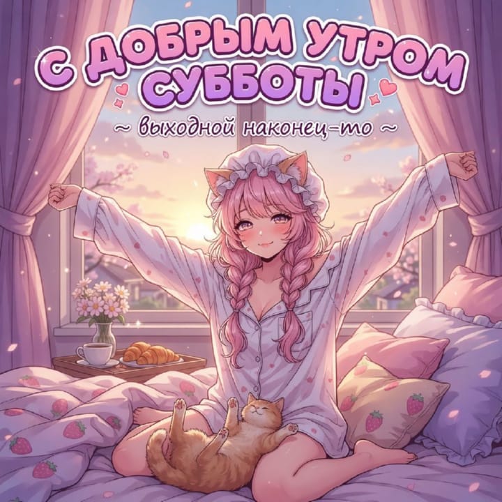 с добрым утром субботы, открытка №31