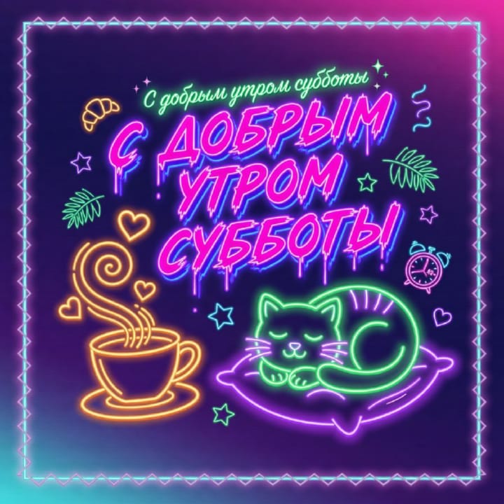 с добрым утром субботы, открытка №33