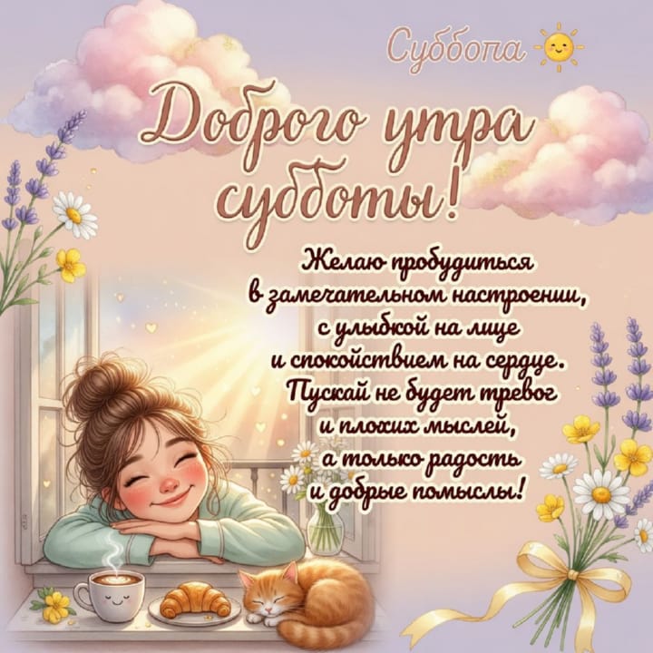 с добрым утром субботы, открытка №34