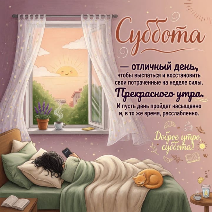 с добрым утром субботы, открытка №35