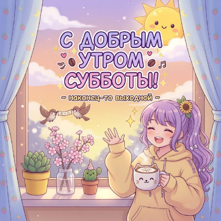 с добрым утром субботы, открытка №37
