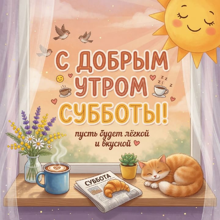с добрым утром субботы, открытка №39