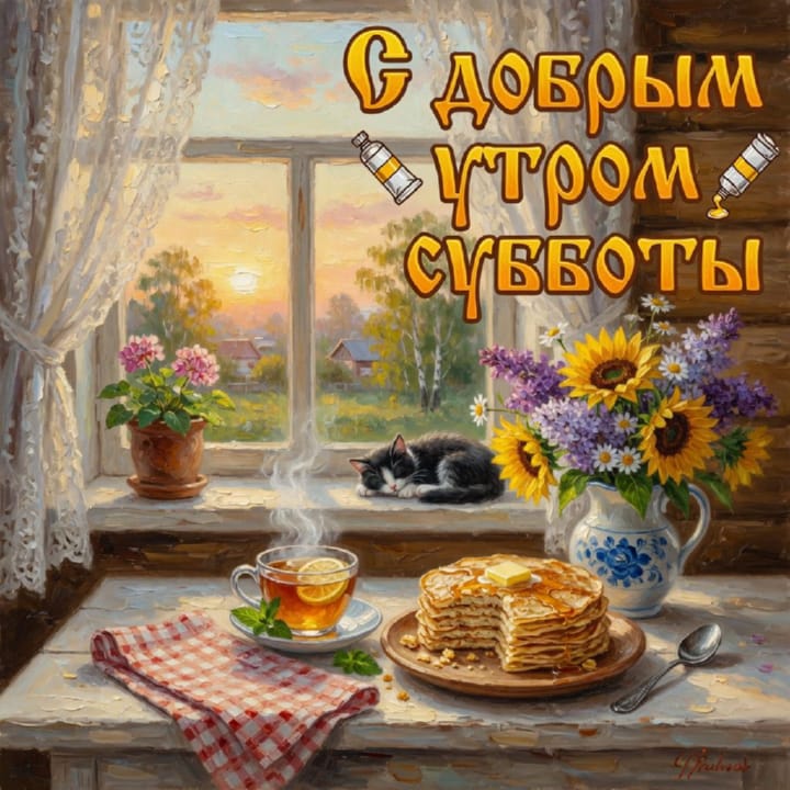 с добрым утром субботы, открытка №40